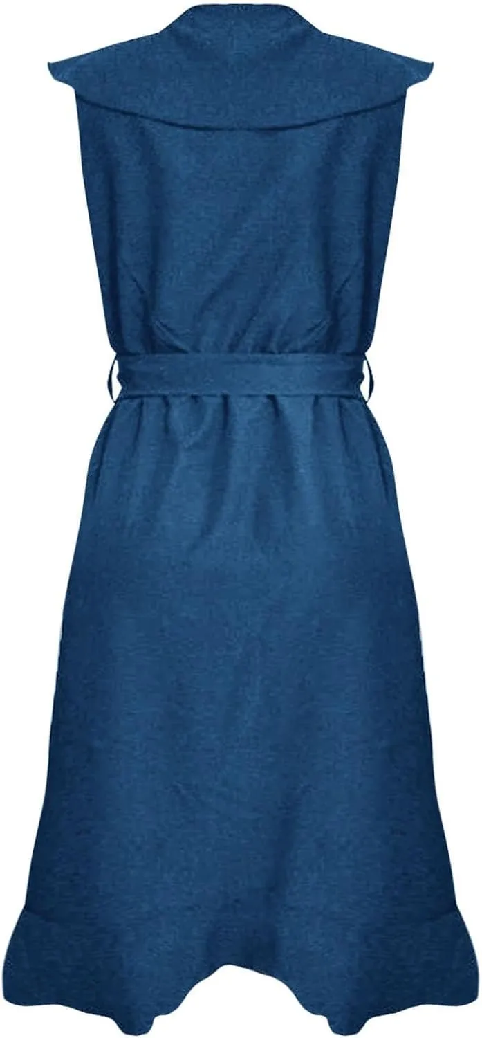 2025 Dresses for Women Summer Bohemian Wrap Midi Dress Sexy V Neck Wedding Guest Dress Ruffle Hem Split Beach Dresses