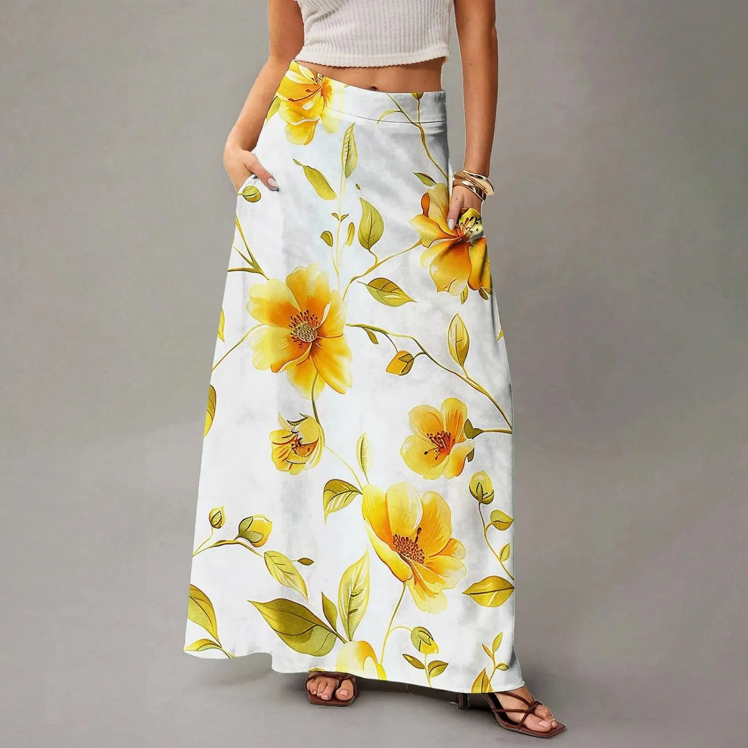 Boho Skirts for Women, Vacation Beach Casual Elegantes Summer Womens Skirts