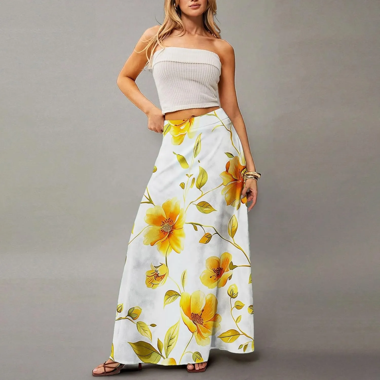 Boho Skirts for Women, Vacation Beach Casual Elegantes Summer Womens Skirts