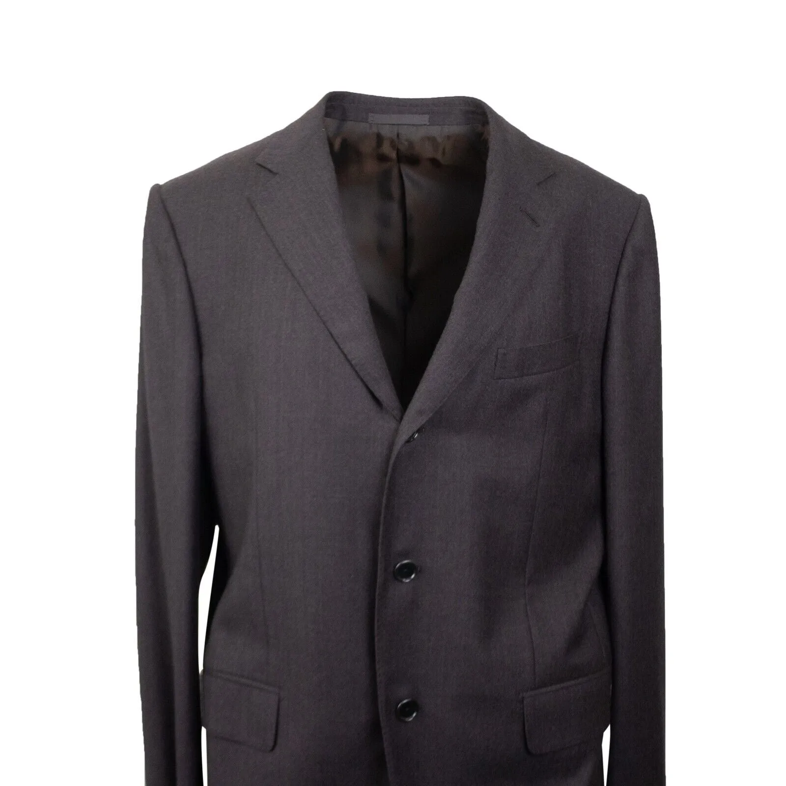 Brown Wool Single Breasted Suit 7R