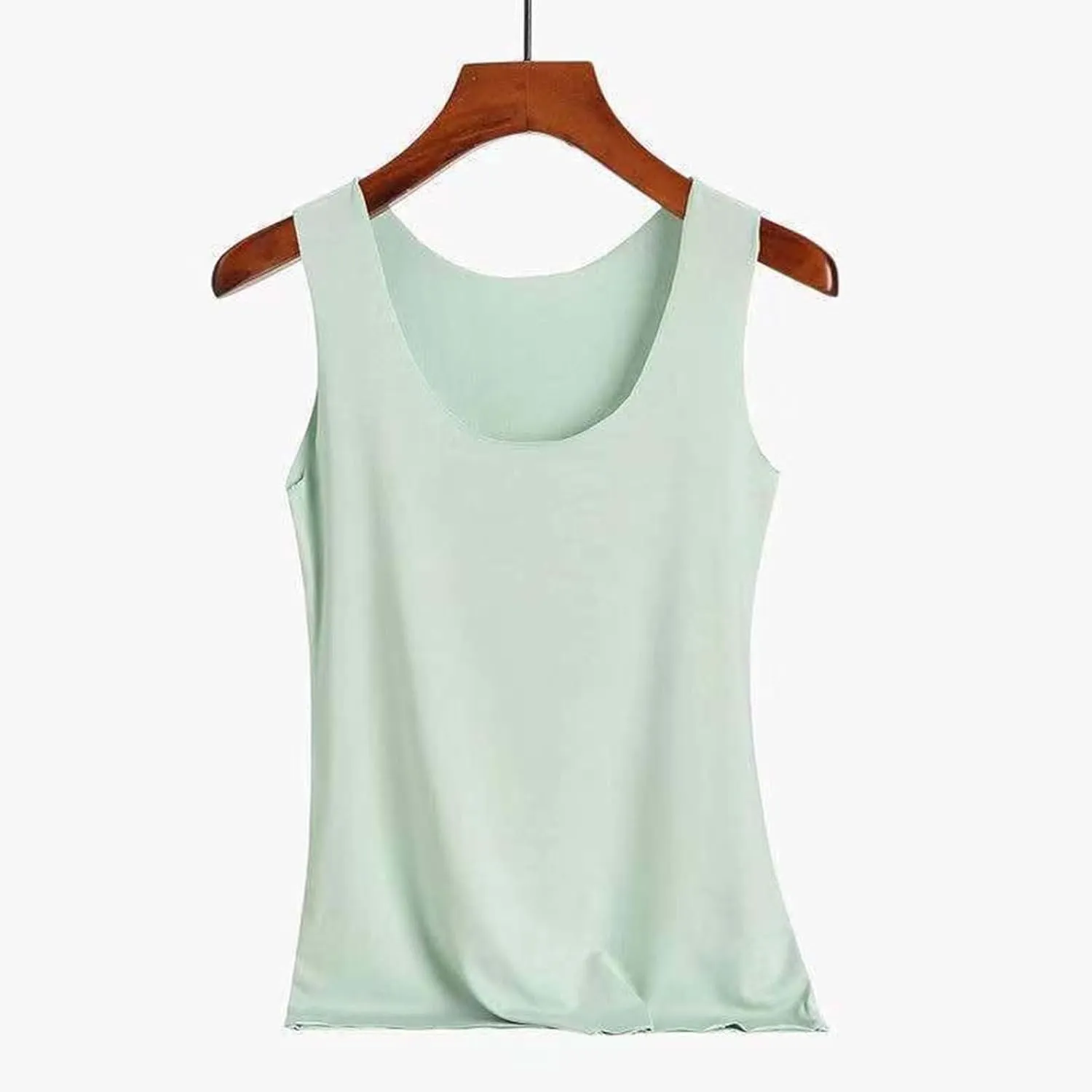 HGps8w 3-Pack Women's Sleeveless Ice Silk Tank Top Summer Basic Seamless Round Neck Undershirt Casual Camisole Tanks