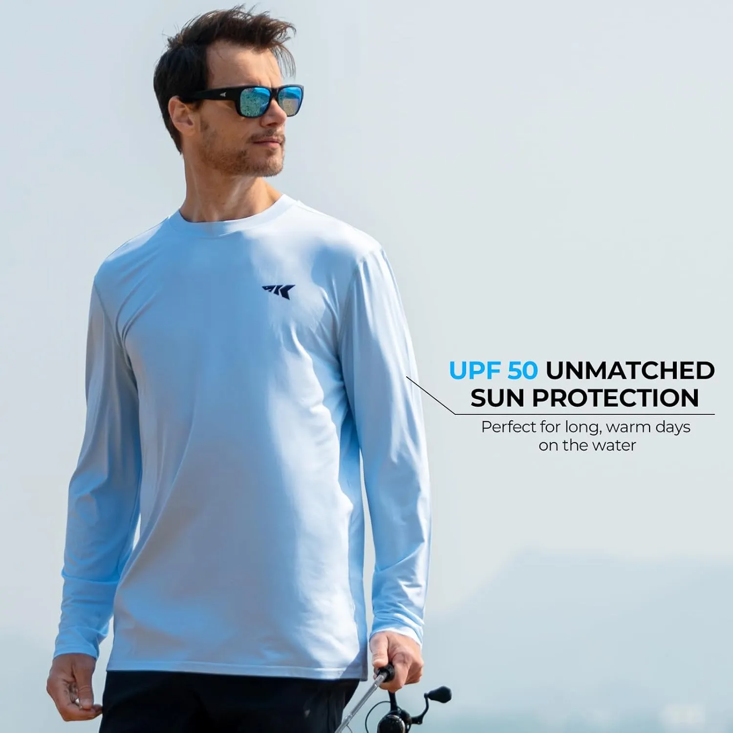 KastKing UPF 50 Fishing Shirts for Men, Long Sleeve Fishing Hiking Shirt, Breathable Moisture Wicking, Sun Shirts for Men