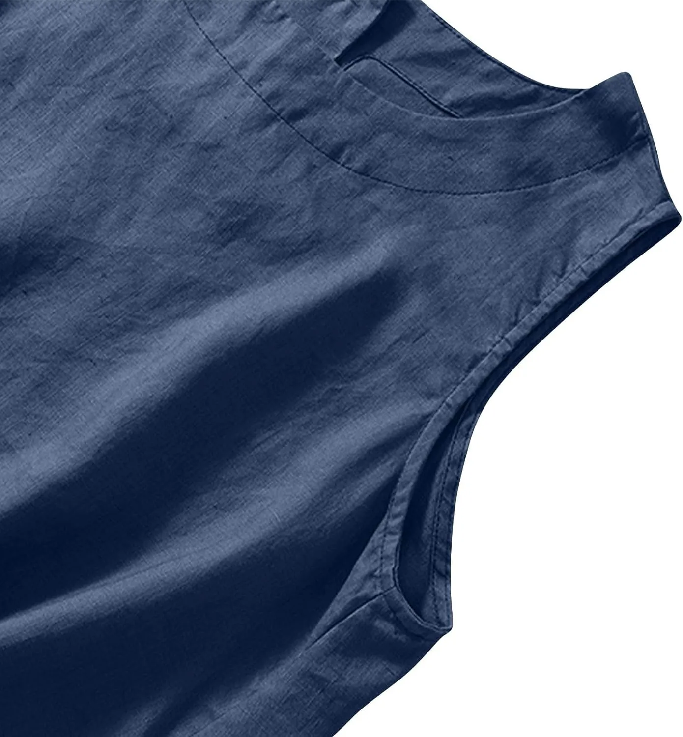 Linen Tank Tops for Women Cotton Summer Sleeveless Casual Cute Tops Y2k Going Out Outfits Button Back Beach Camisole