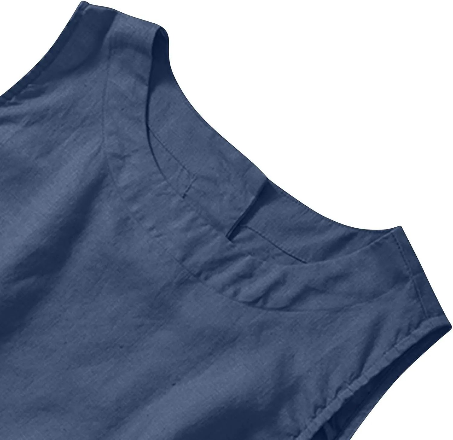 Linen Tank Tops for Women Cotton Summer Sleeveless Casual Cute Tops Y2k Going Out Outfits Button Back Beach Camisole