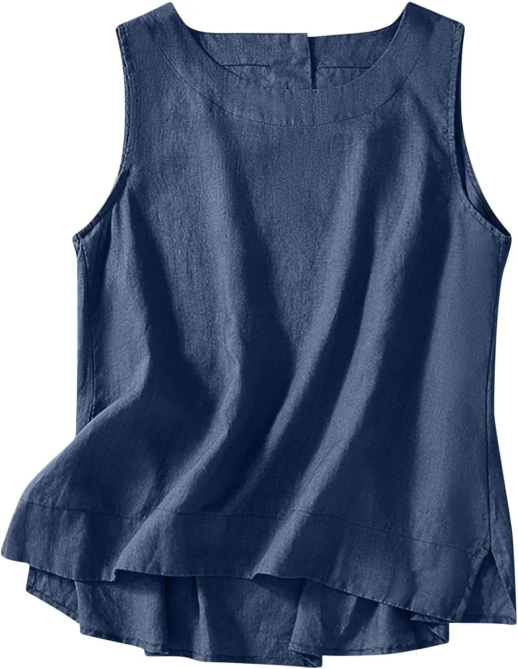 Linen Tank Tops for Women Cotton Summer Sleeveless Casual Cute Tops Y2k Going Out Outfits Button Back Beach Camisole