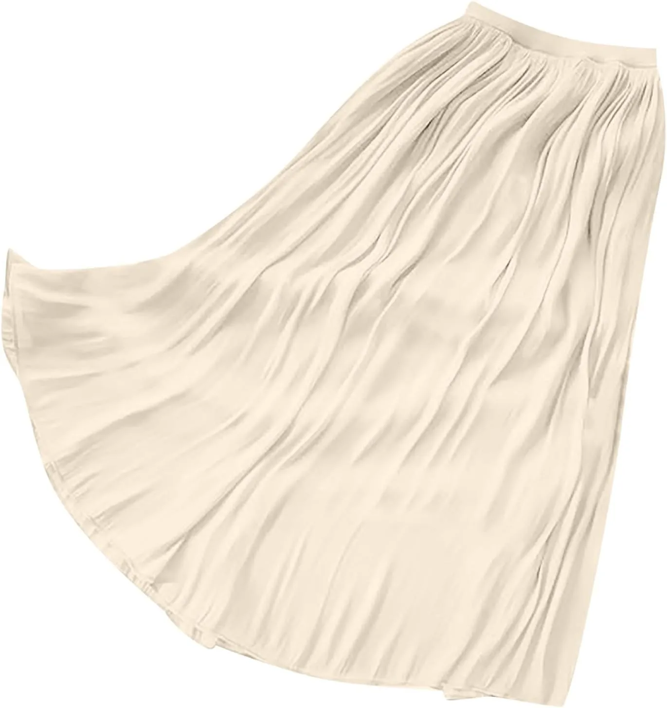 Long Maxi Skirts for Women Summer Flared A-Line Loose High Elastic Waist Pleated Skirts for Vacation Streetwear 2025