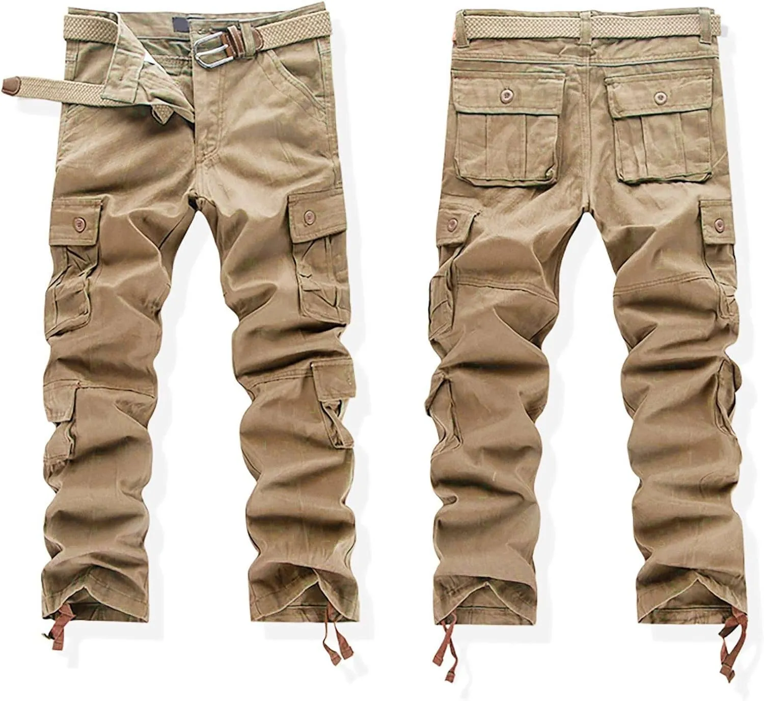 Mens Cargo Pants Khaki Cotton Pants Men Multi Pocket Cargo Pants for Men Extreme Motion Pants for Men Casual Men