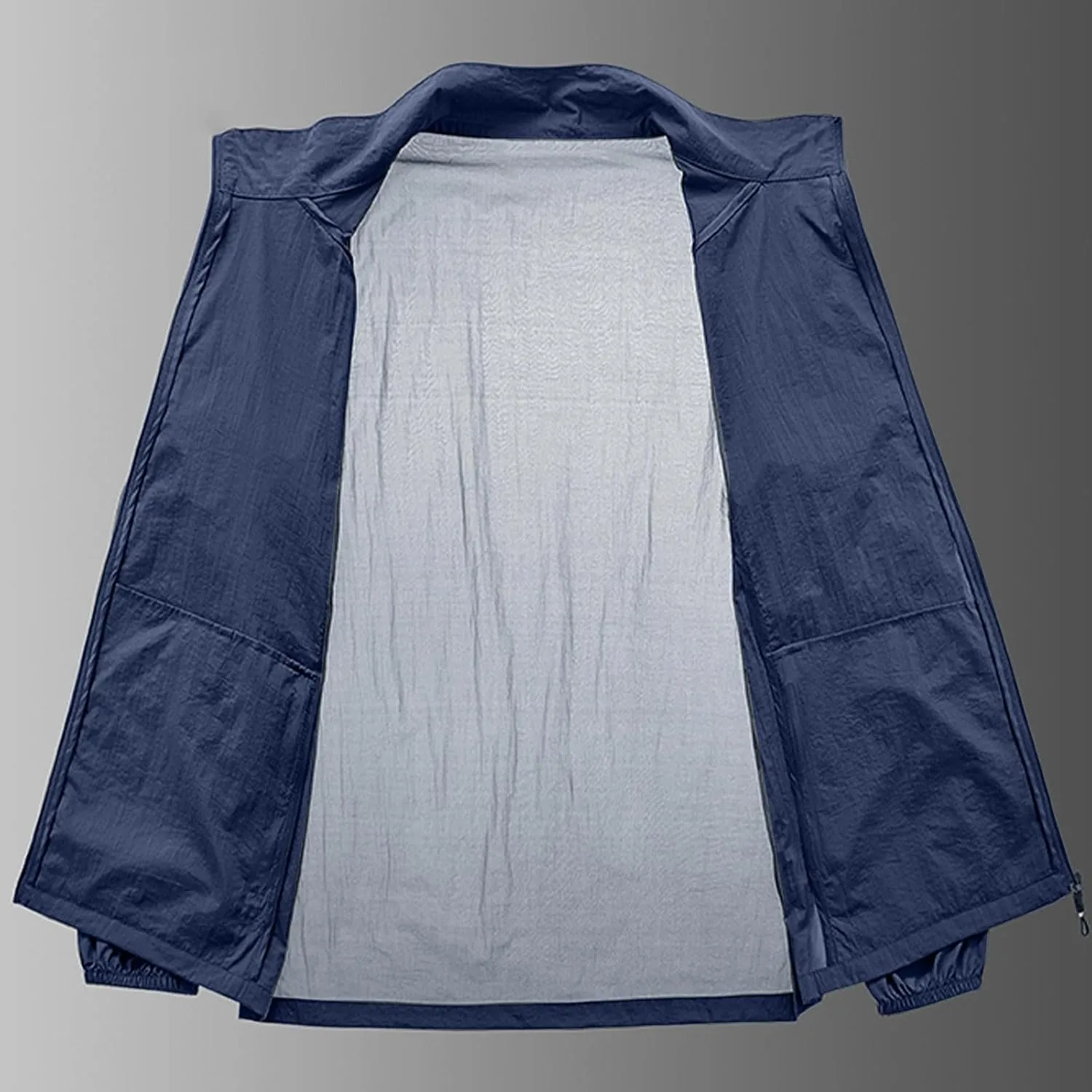 Mens Full Zip Lightweight UPF 50  Jackets Long Sleeve Performance Breathable Sun Protection Fishing Hiking Shirts
