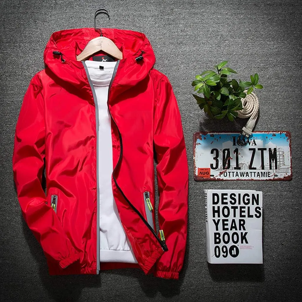 Mens Rain Jackets Waterproof With Hooded Lightweight Softshell Windbreaker Jacket Outdoor Athletic Hiking Coat