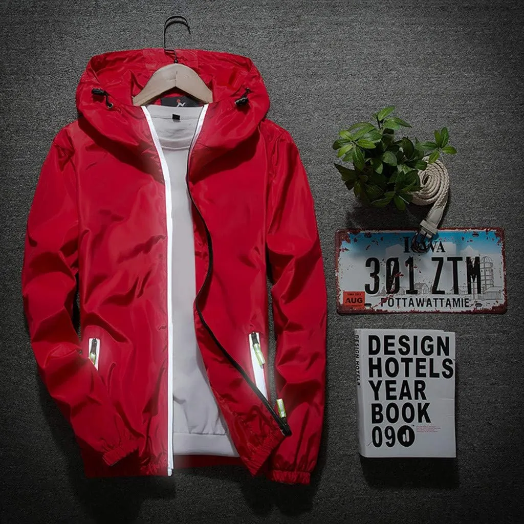 Mens Rain Jackets Waterproof With Hooded Lightweight Softshell Windbreaker Jacket Outdoor Athletic Hiking Coat