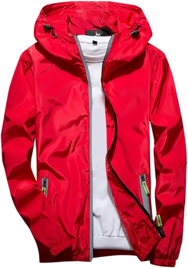 Mens Rain Jackets Waterproof With Hooded Lightweight Softshell Windbreaker Jacket Outdoor Athletic Hiking Coat