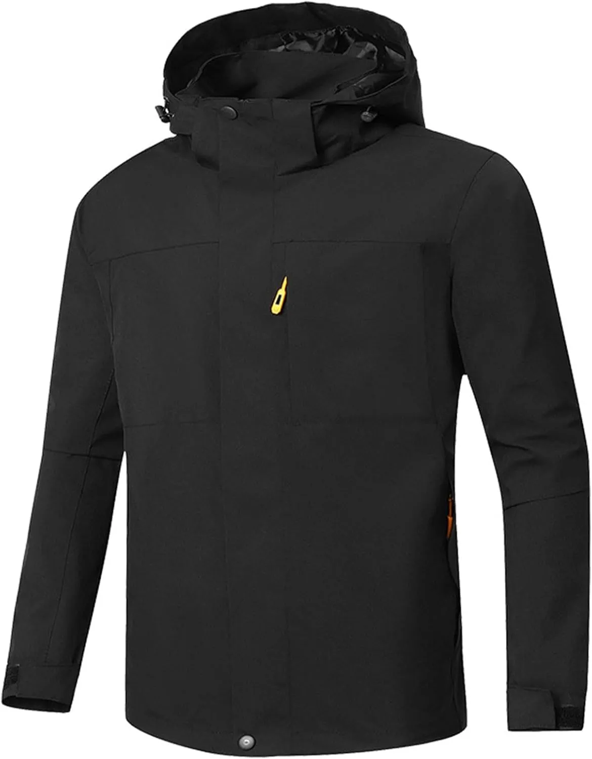 Men's Softshell Military Jacket With Hood, Windproof and Water Repellent Outdoor Lightweight Fall Winter Coat Outwear