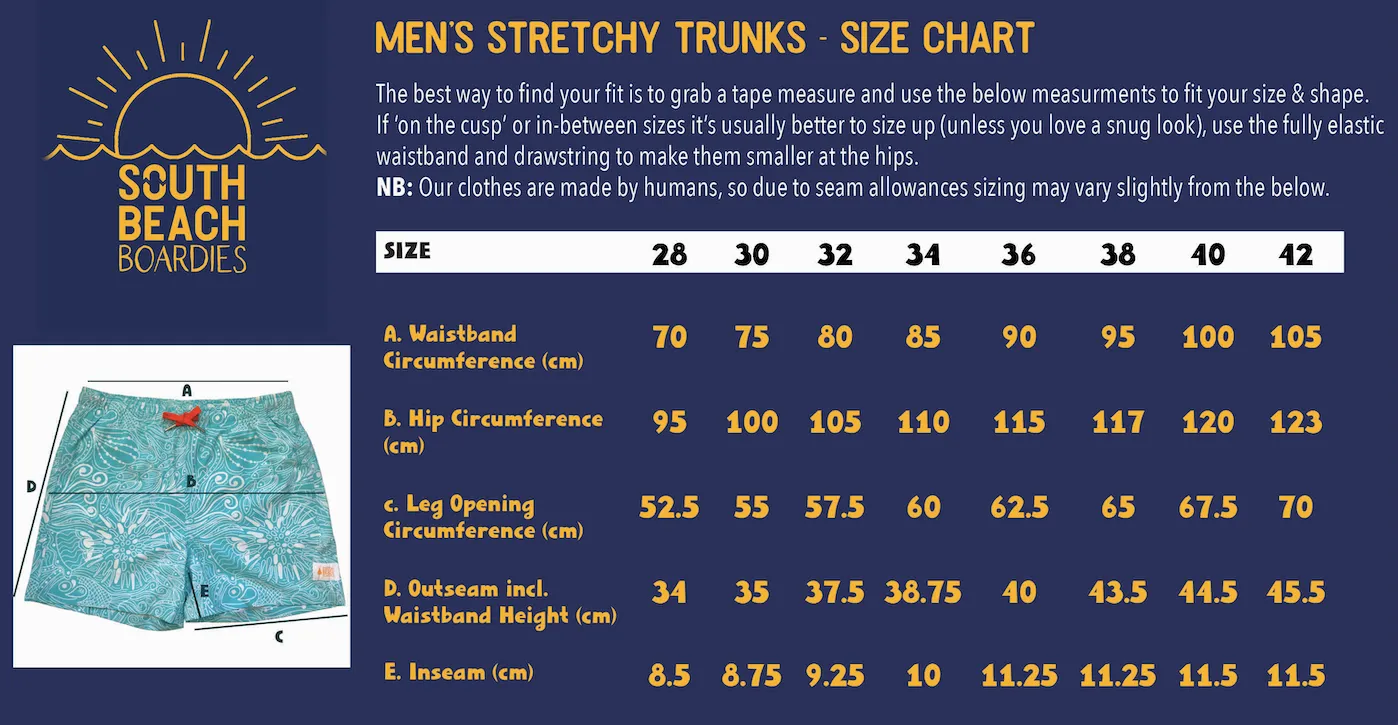 Men's Stretchy Trunks: Snail Trail