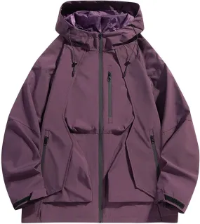 Mens Windproof Jacket Waterproof Lightweight Mountain Sport Jacket for Men Hooded Windbreaker Raincoat Zipper Jackets