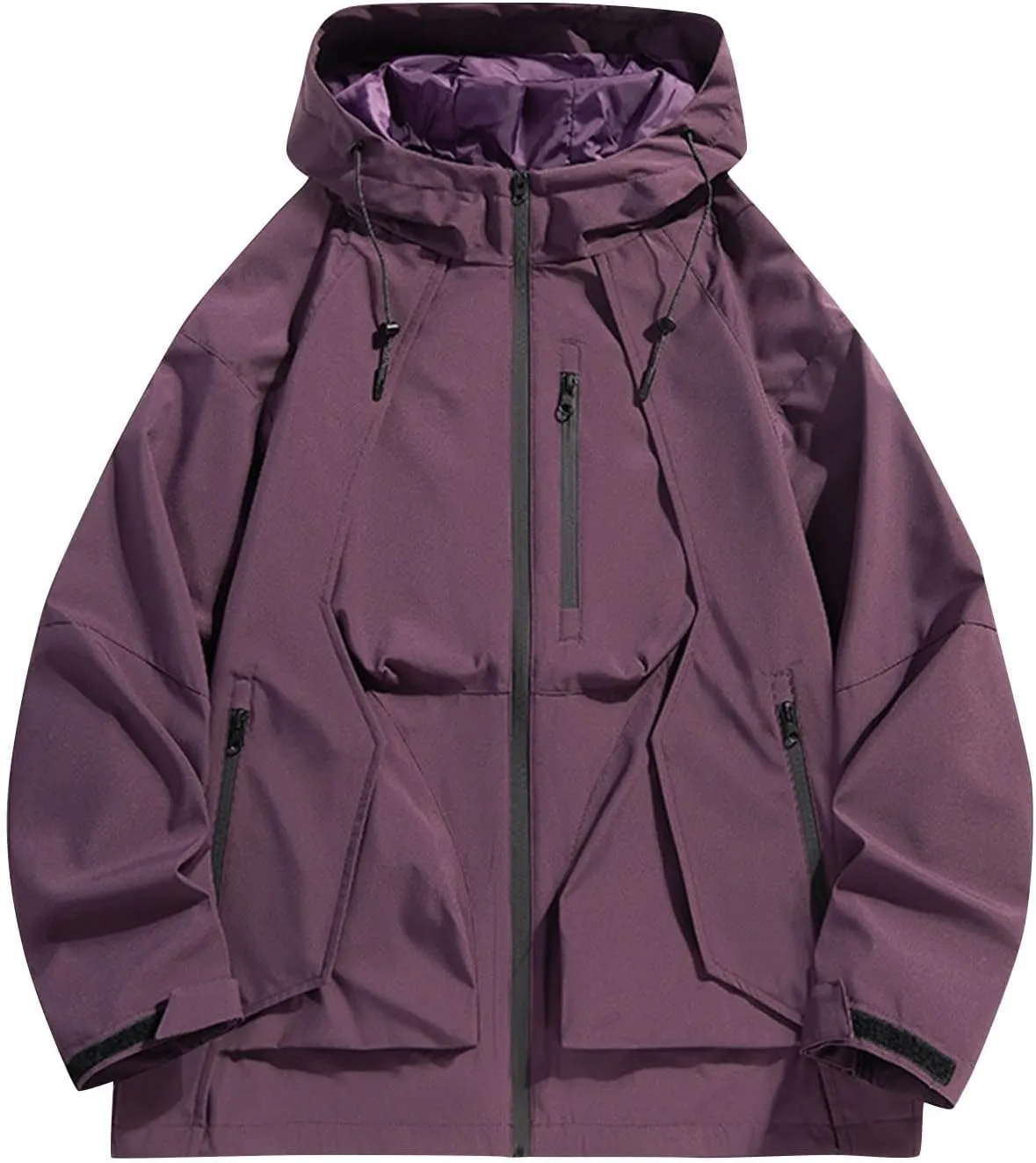 Mens Windproof Jacket Waterproof Lightweight Mountain Sport Jacket for Men Hooded Windbreaker Raincoat Zipper Jackets