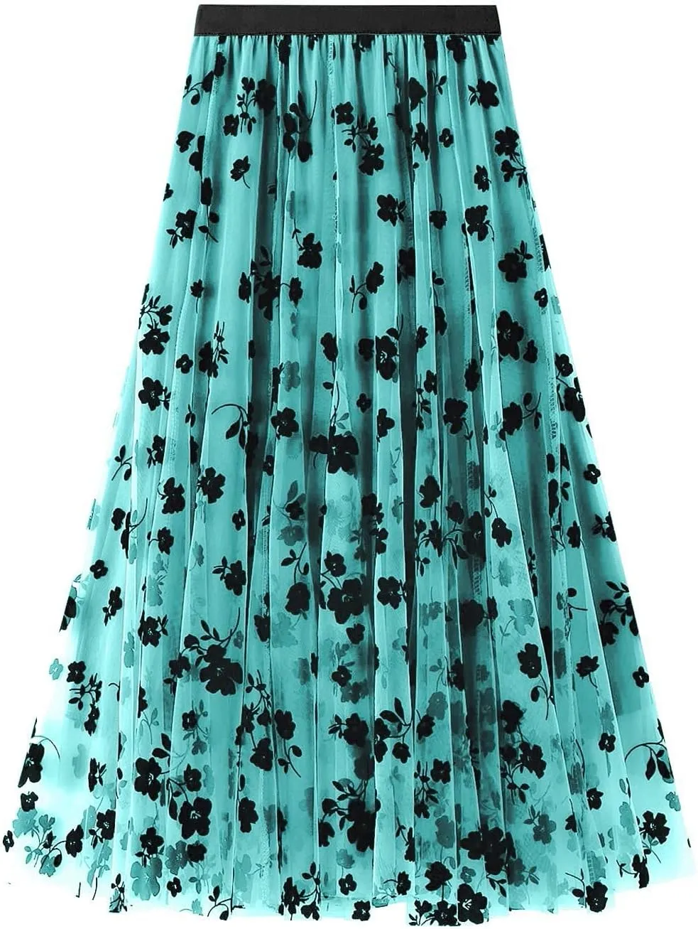 Summer Skirts for Women Trendy Lightweight Floral Sheer High Elastic Waist Loose Boha Long Skirts Vacation Clothes