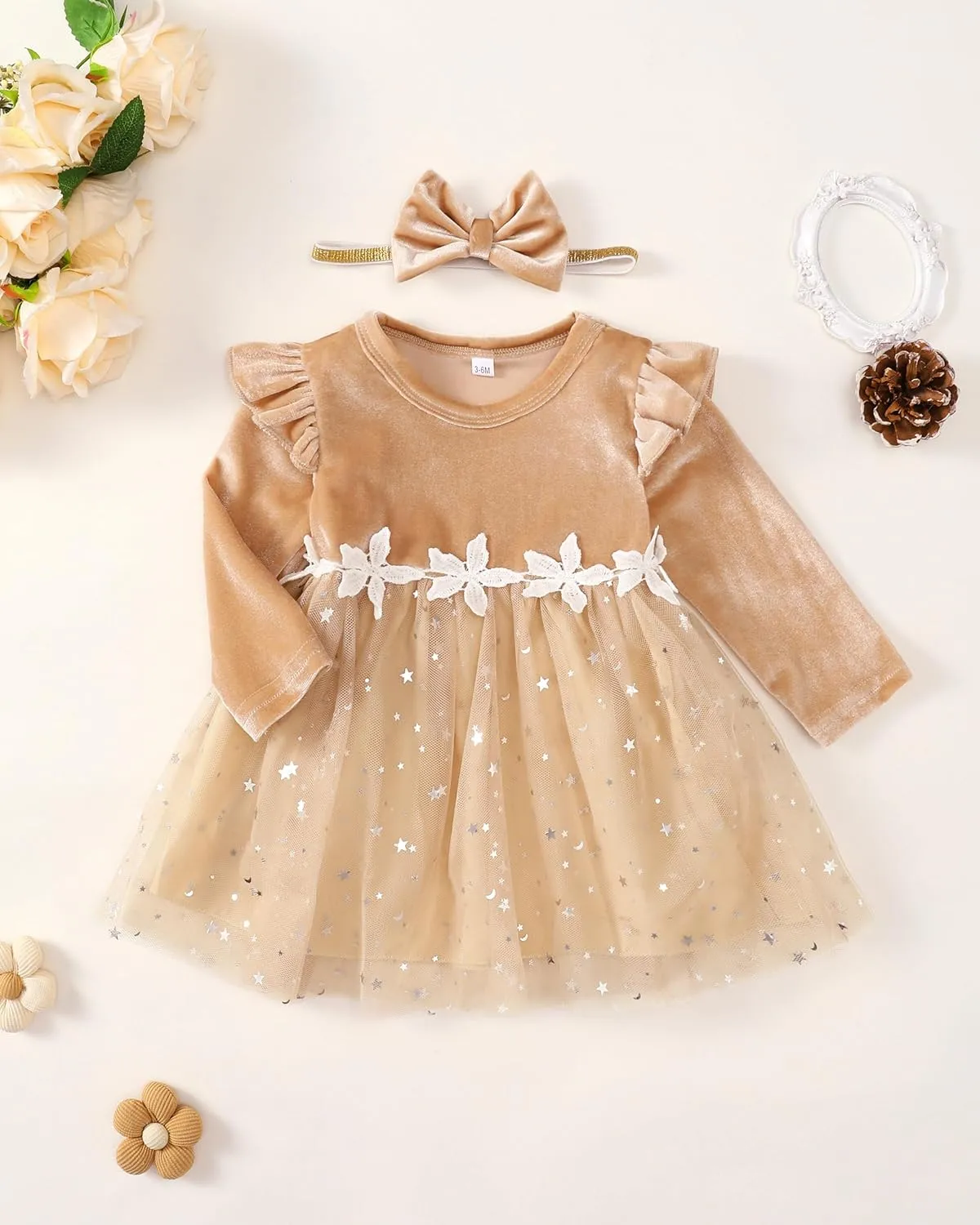 Toddler Baby Girl Dress Infant Girl Clothes Outfits Tulle Dresses Princess Wedding Dress for Baby Girls 3M to 3 Year