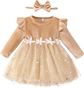 Toddler Baby Girl Dress Infant Girl Clothes Outfits Tulle Dresses Princess Wedding Dress for Baby Girls 3M to 3 Year