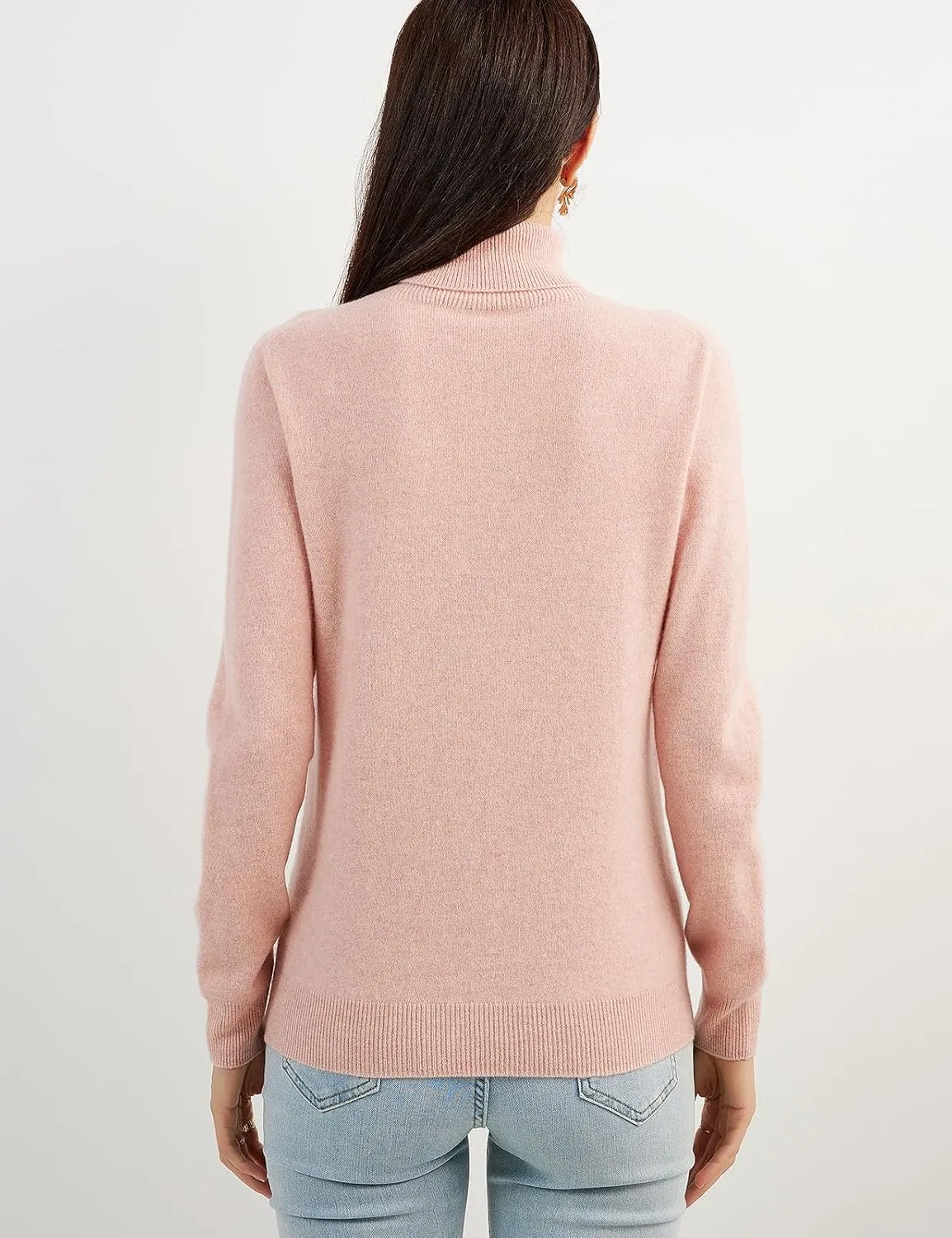 Women's 100% Pure Cashmere Sweater Turtleneck Long Sleeve Warm Soft 2025 Fall Winter Knit Pullover