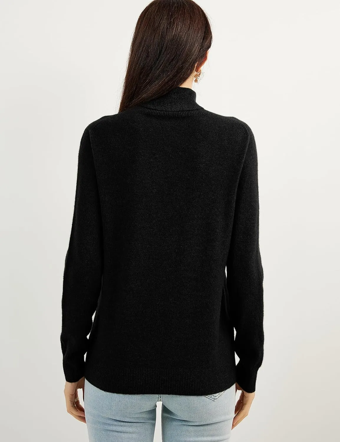 Women's 100% Pure Cashmere Sweater Turtleneck Long Sleeve Warm Soft 2025 Fall Winter Knit Pullover