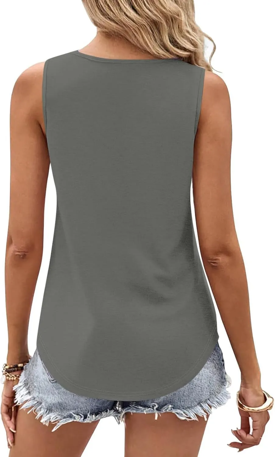 Womens Business Casual Tank Top Summer Sleeveless Keyhole Pleated Shirts 2025 Trendy Outfits Dressy Work Blouse