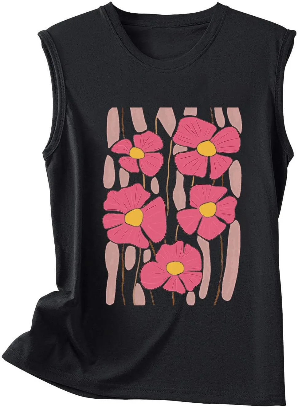 Womens Tank Tops Loose Fit Summer Cute Graphic Sleeveless Shirts Workout Basic Tunic Fashion Outfits