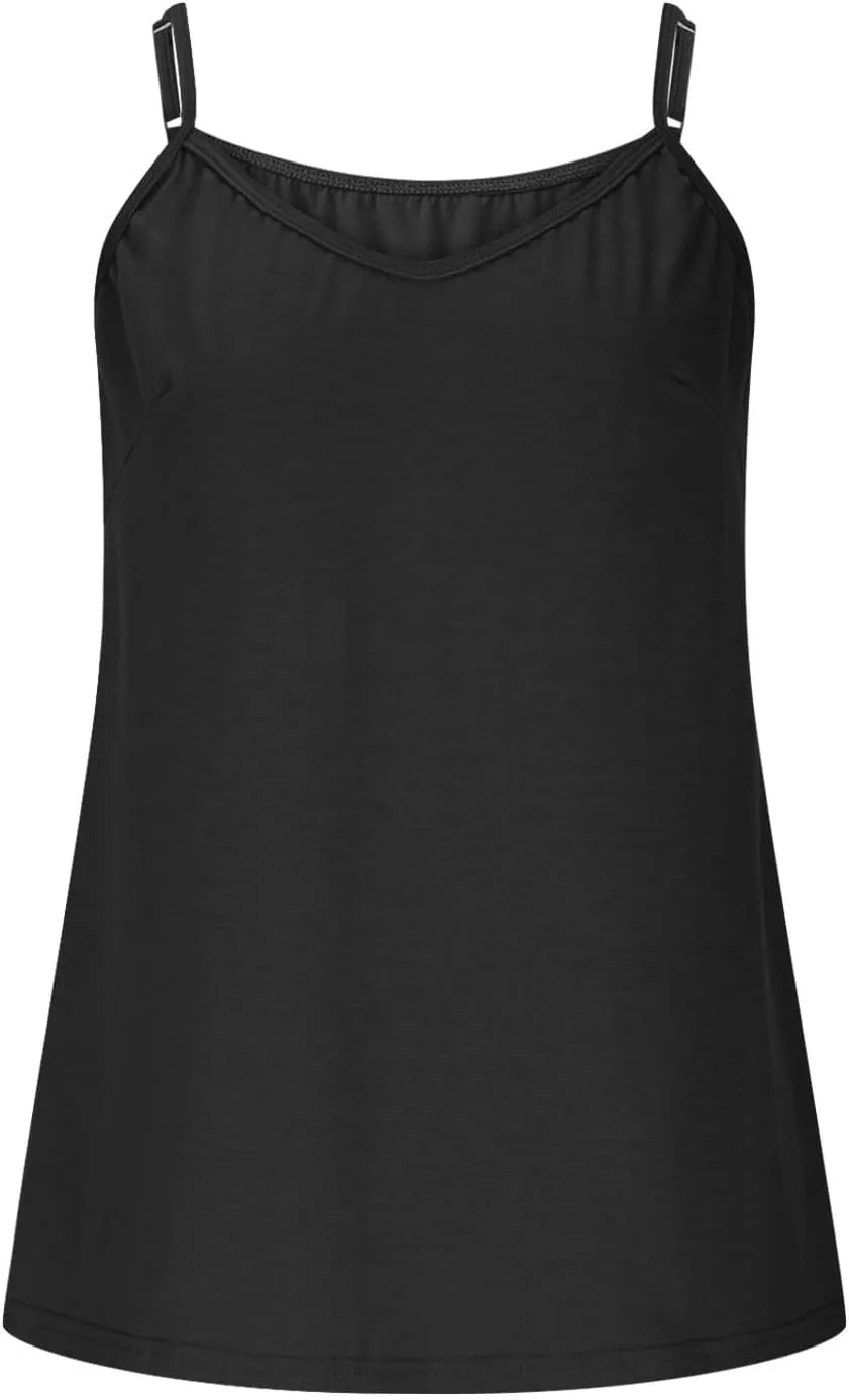 Xiaojmake Women Silk Satin Tank Tops Plus Size 2025 V Neck Adjustable Spaghetti Strap Sleeveless Camisole Summer Basic Shirt