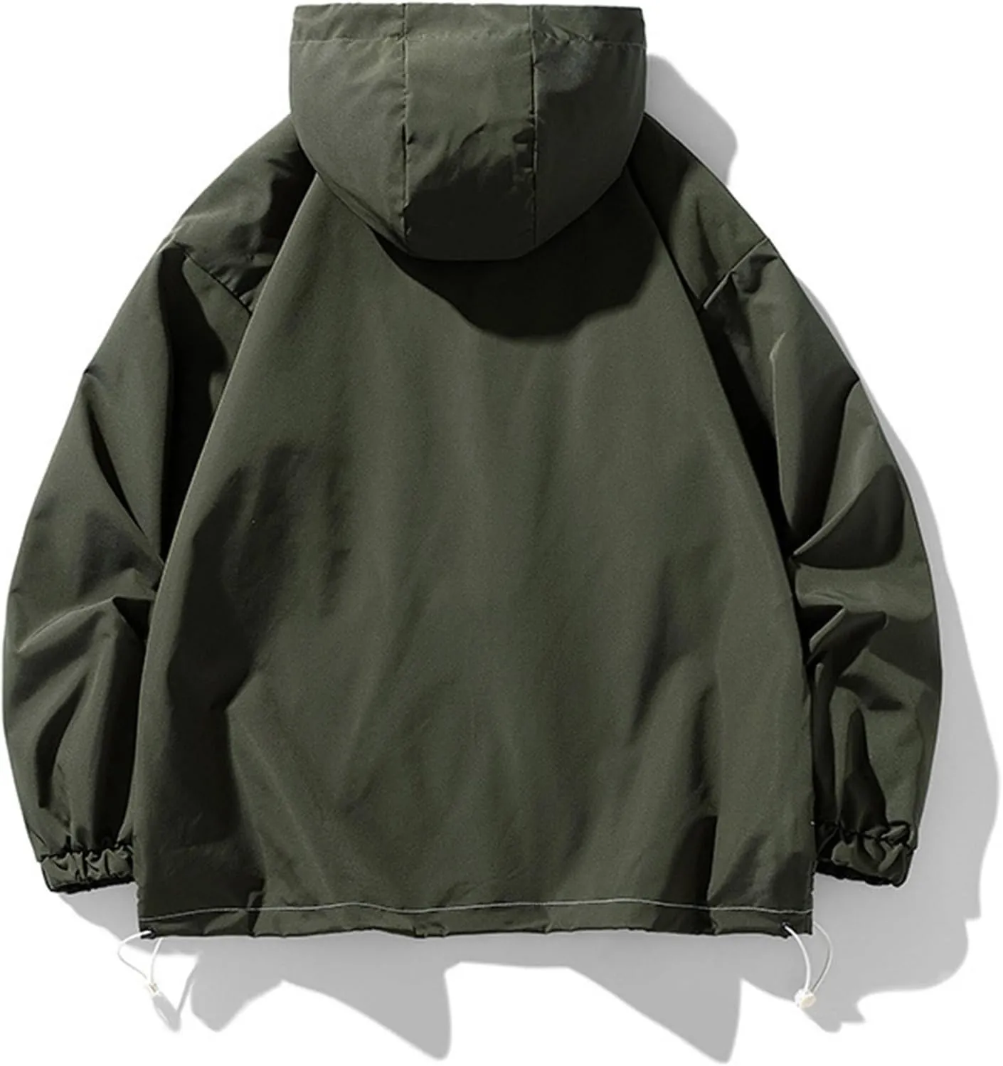Zeiyignr Men's Lightweight Hoodie Jacket Full Zip Hooded Outdoor Hiking Windbreaker Jackets Casual Cargo Coats Outerwear
